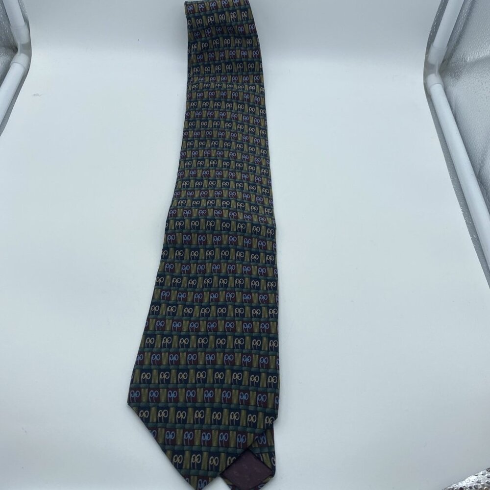 J. GARCIA Green Blue Maroon Tan 100% Silk Tie Collection 4 By Stonehenge USA